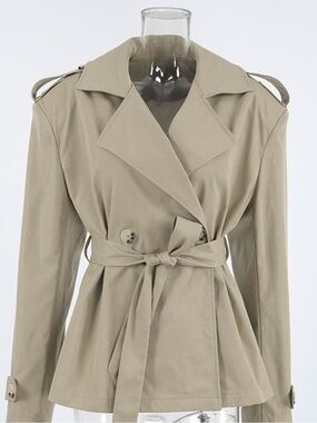 ♥️ Chic Double-Breasted Belted Trench Coat